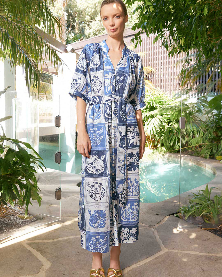 Taylor Botanical Ankle Dress Denim