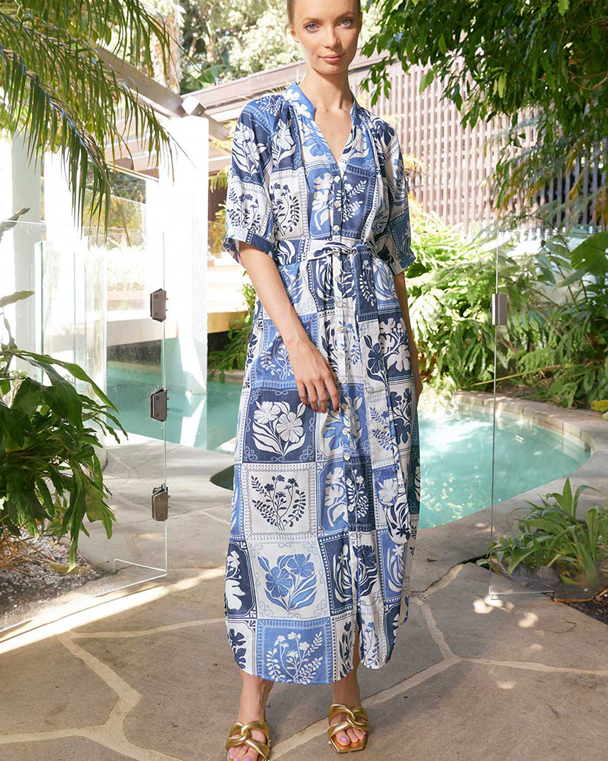 Taylor Botanical Ankle Dress Denim