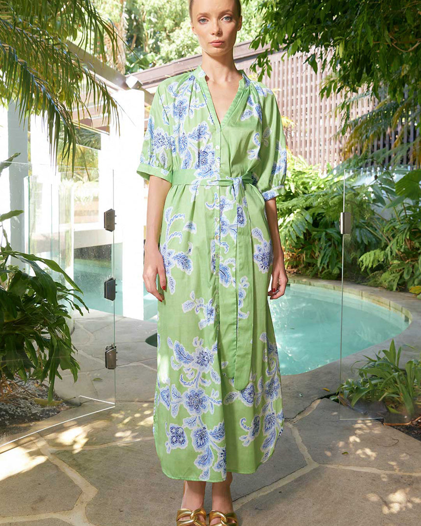 Taylor Sundance Ankle Dress Green