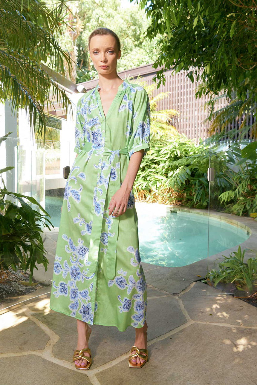 Taylor Sundance Ankle Dress Green