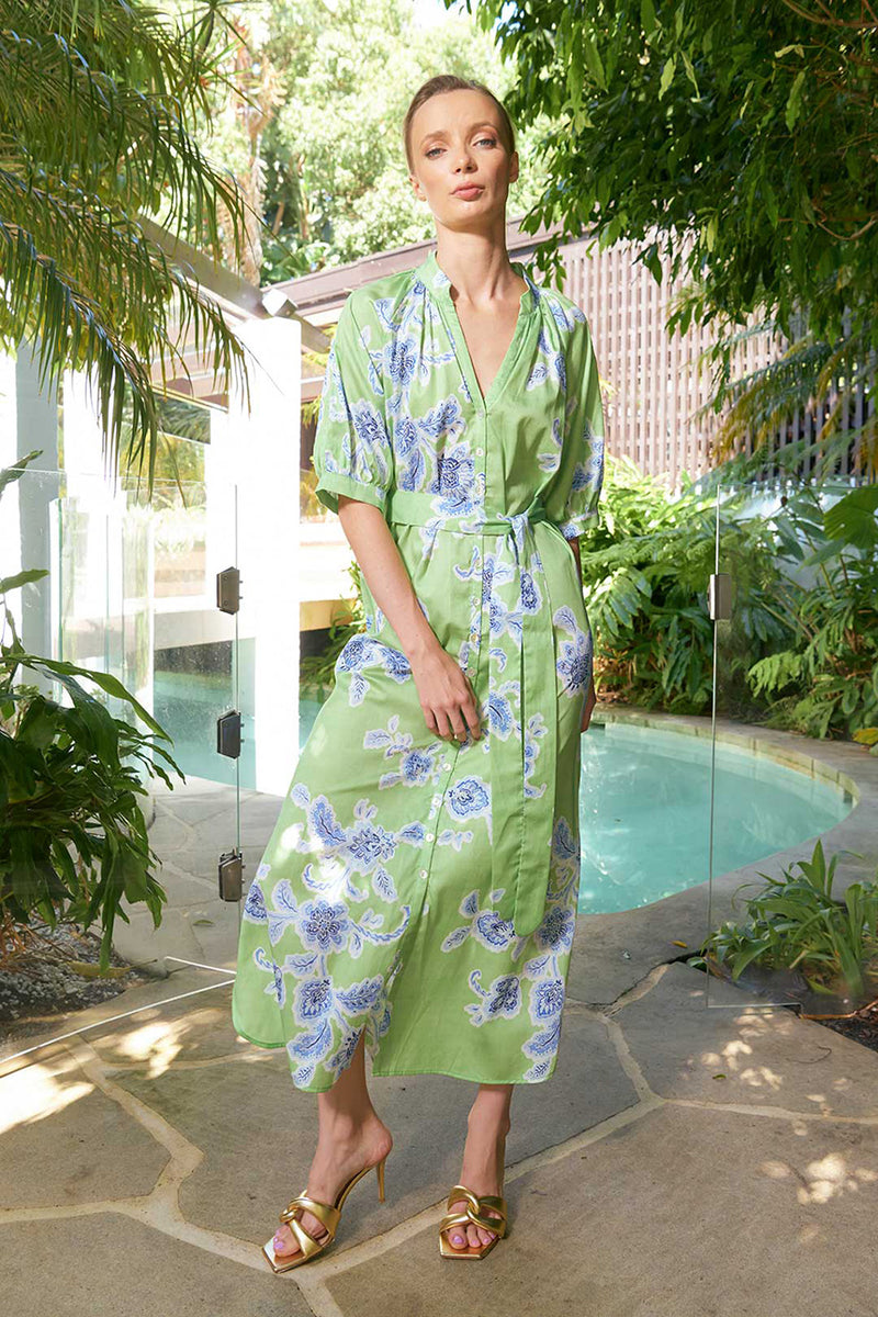 Taylor Sundance Ankle Dress Green