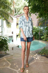 Taylor Woodstock Blouse Ocean