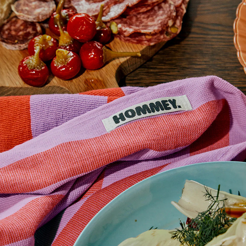 Tea Towel Grapefruit Stripes