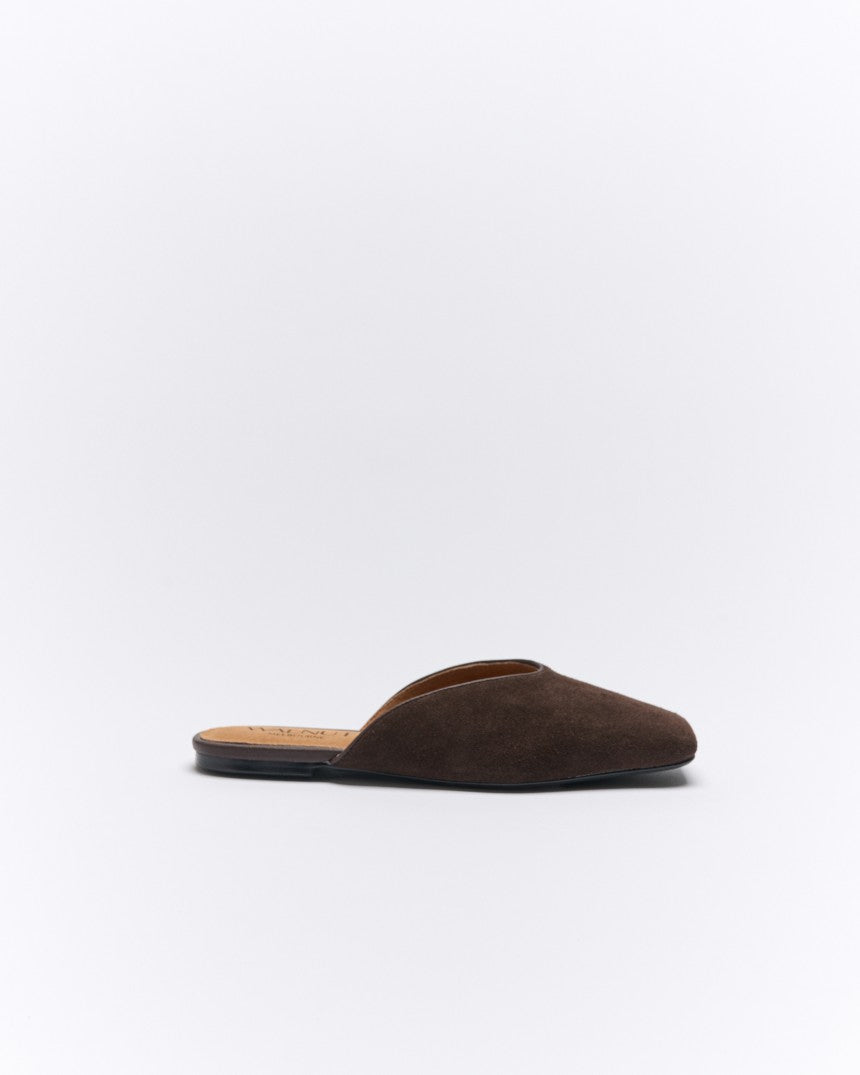 Tyla Leather Mule Chocolate Sude