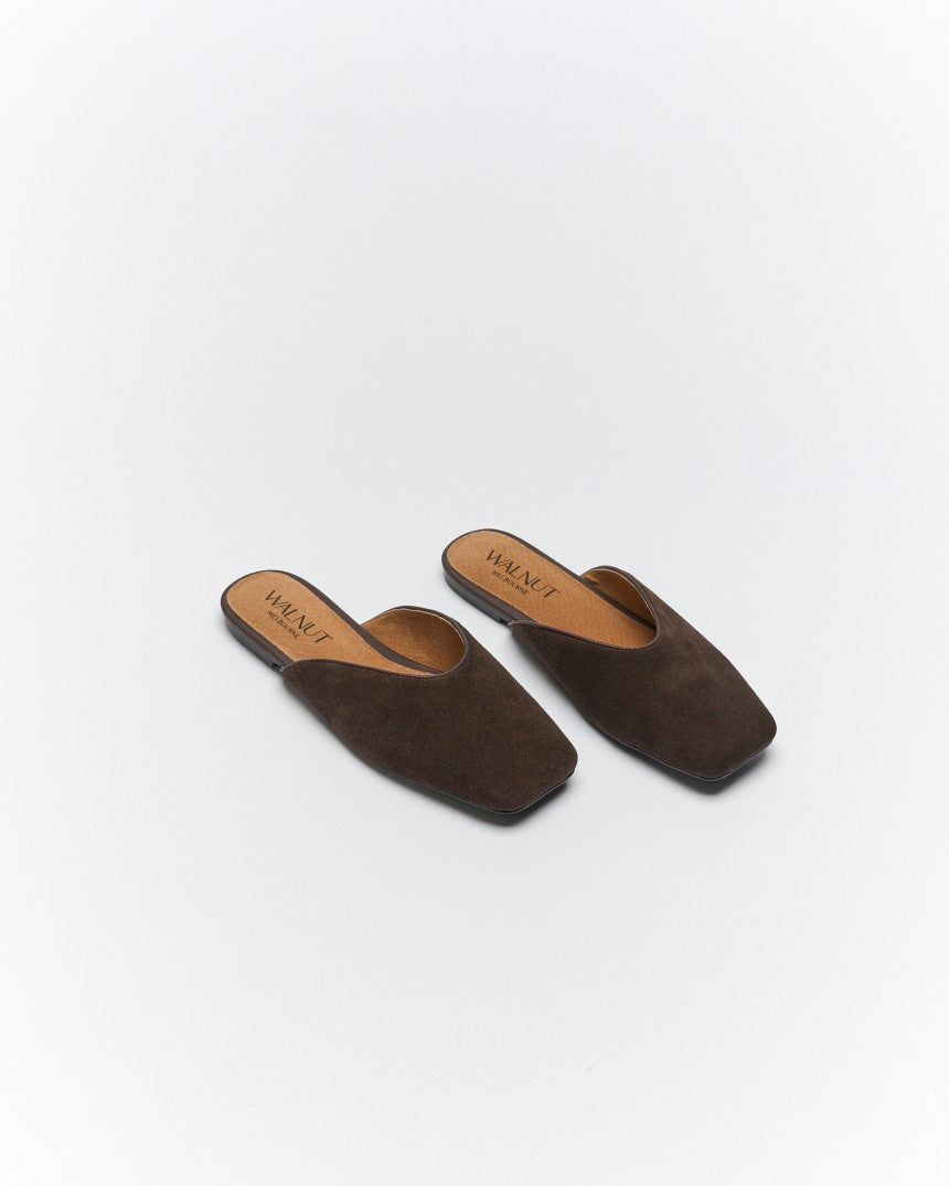 Tyla Leather Mule Chocolate Sude