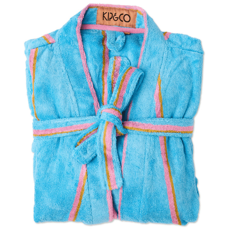 Aegean Stripe Bamboo Terry Bath Robe