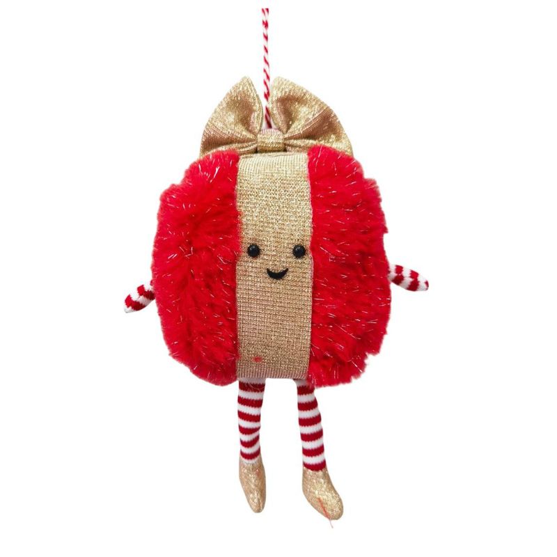 Fluffy Present Decoration Red