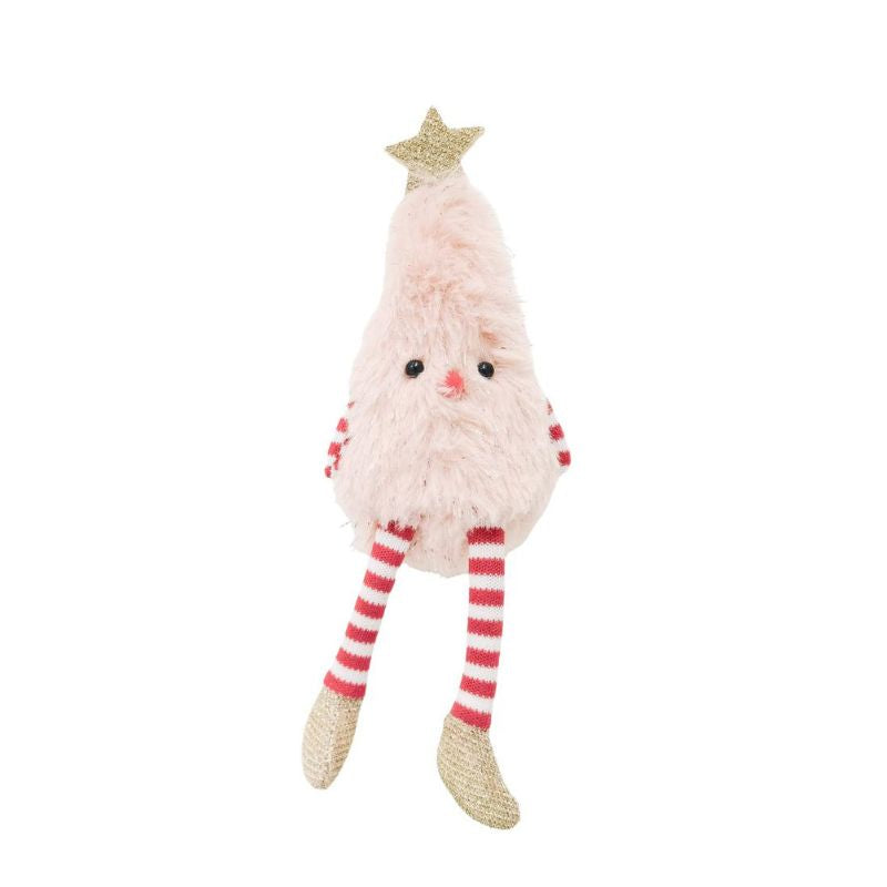 Fluffy Xmas Tree Decoration Pink