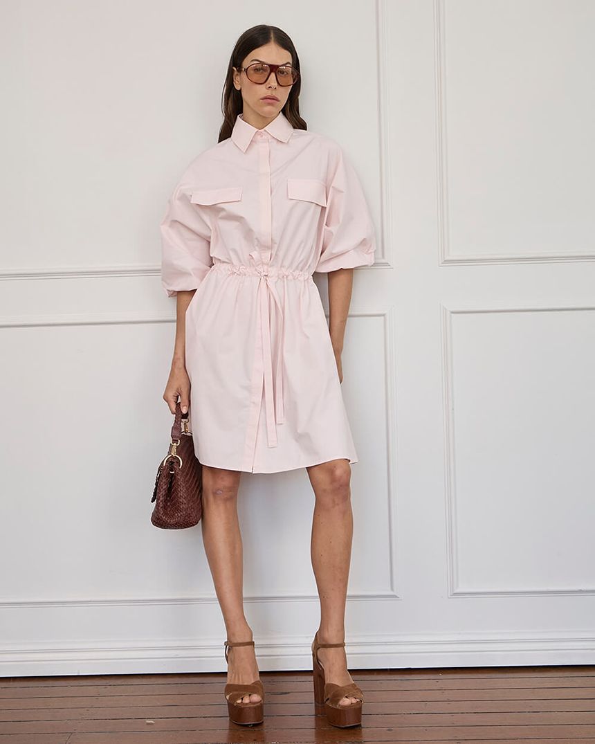 Virginia Mini Dress Baby Pink