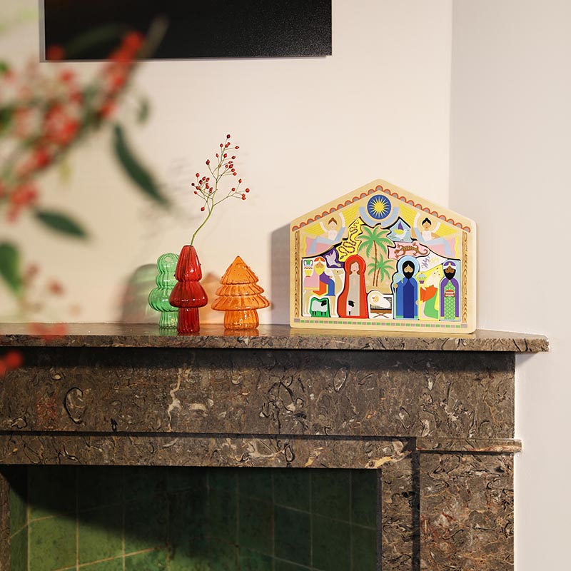 Pine Tree Glass Vase Orange