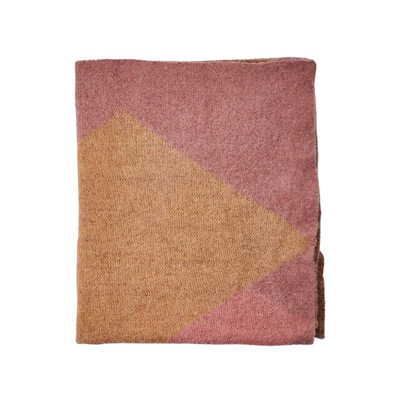 Mohair Geometric Pink Throw