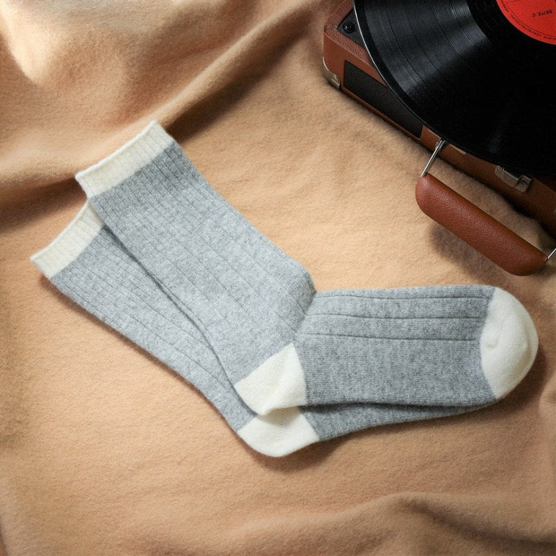 Merino Socks Grey & White