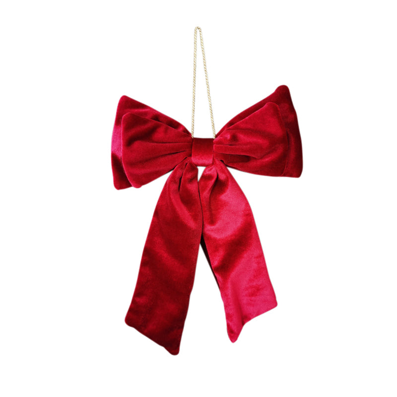 Hanging Velvet Bow Burgundy Large