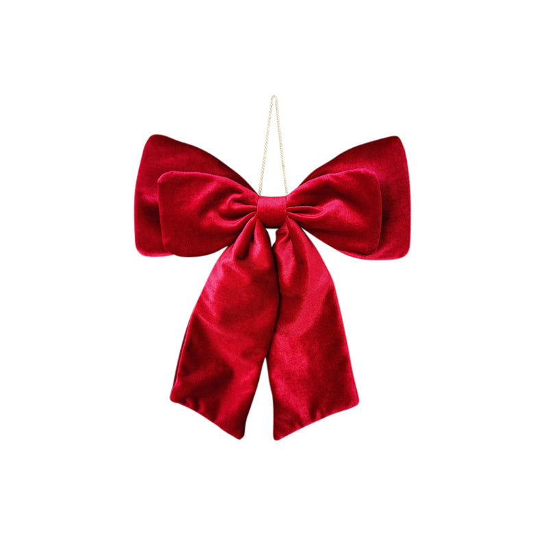 Hanging Velvet Bow Burgundy Small