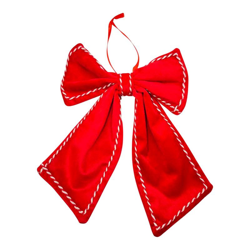 Jolly Cord Edge Bow Decoration Red
