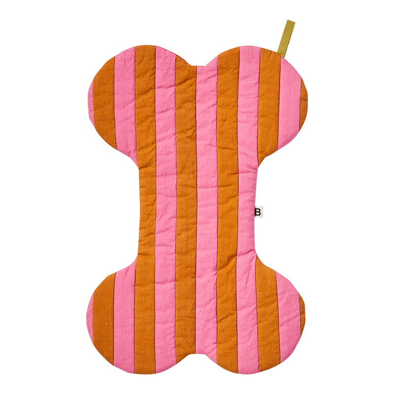 Stripe Puppy Christmas Stocking Tan/Pink