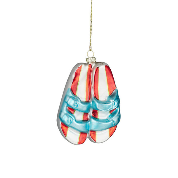 Thongs Glass Decoration Red/White