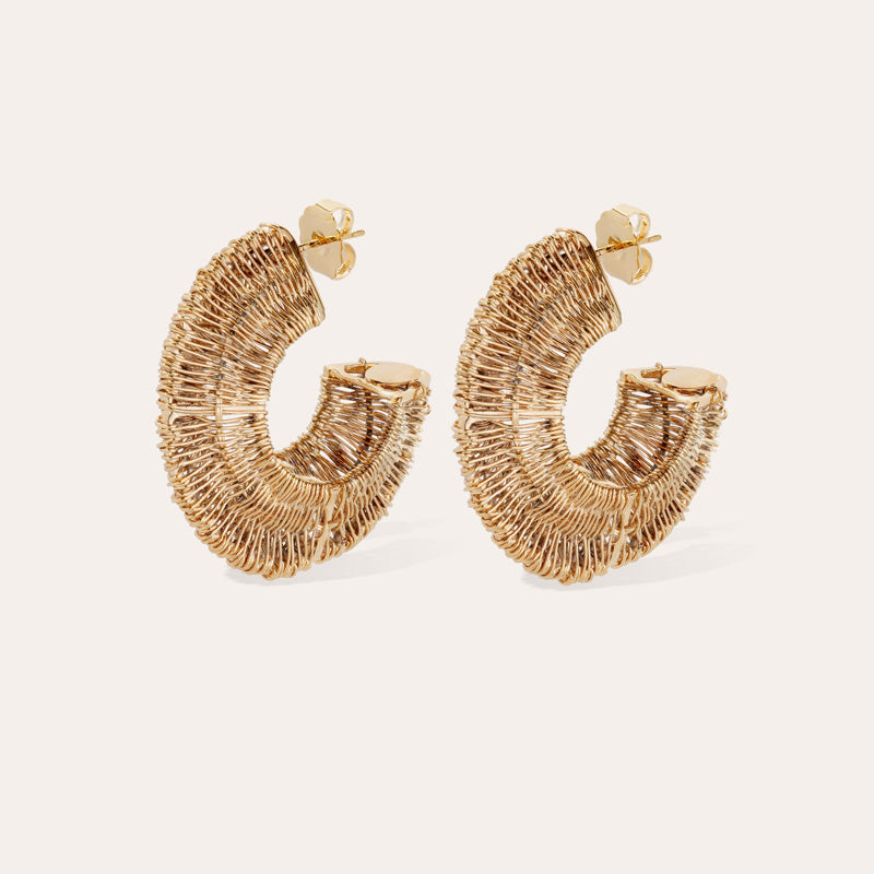 GAS Bijoux Crocus Hoop Earrings Gold