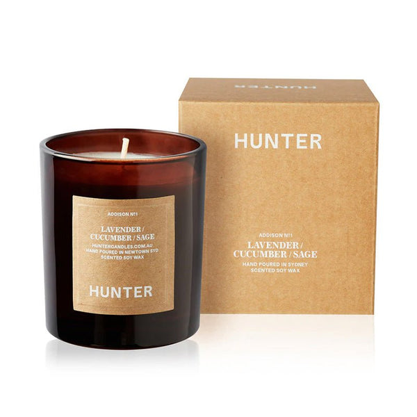 Find Addison Lavender + Cucumber + Sage Candle - Hunter Candles at Bungalow Trading Co.