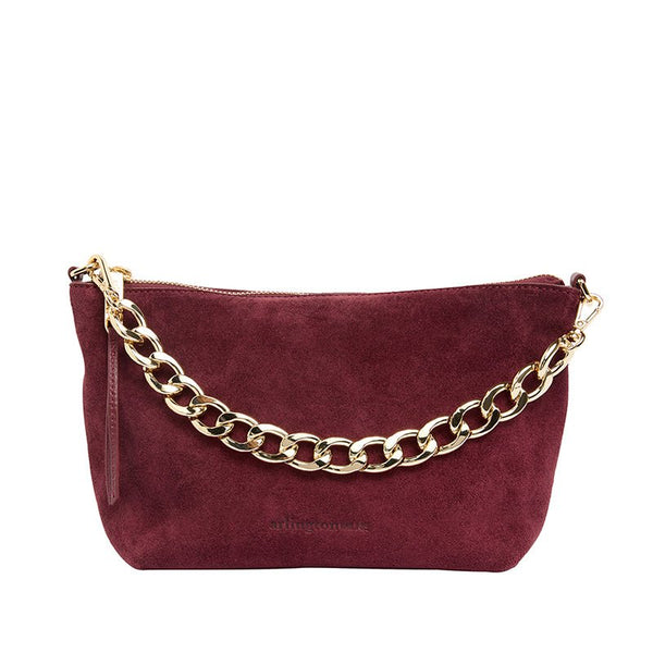 Find Agnes Bag Burgundy Suede - Arlington Milne at Bungalow Trading Co.