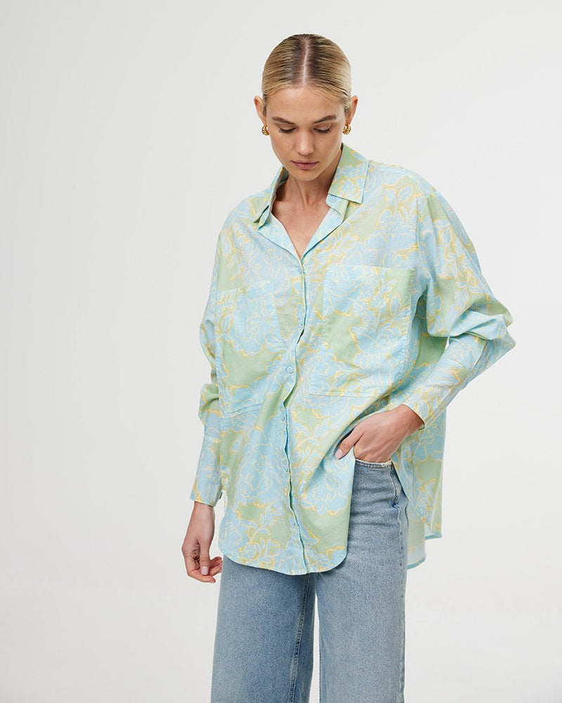 Find Alma Shirt Ocean Bloom - Kinney at Bungalow Trading Co.