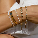 Find Amber Pearl and Gold Bracelet - Arms of Eve at Bungalow Trading Co.