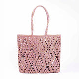 Find Anouk Pink Gold Crochet Basket - French Bazaar at Bungalow Trading Co.