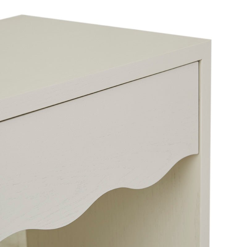 Find Artie Wave Bedside Table Bone - Globewest at Bungalow Trading Co.