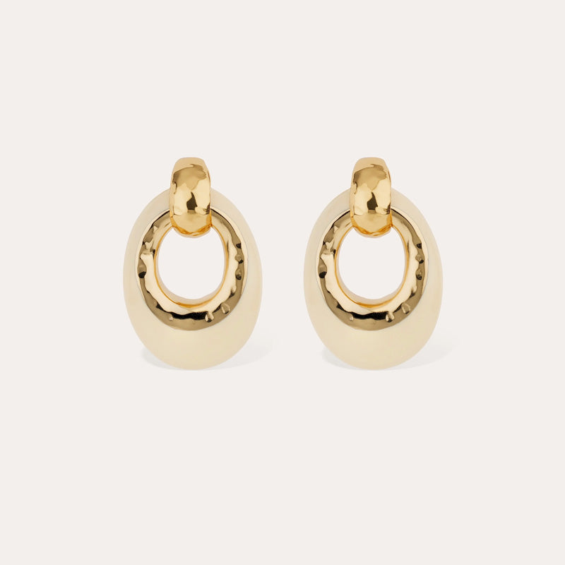 Selva Large Gold & Ivory Acetate Earrings