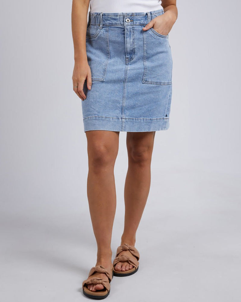 Find Atlas Denim Skirt - Elm at Bungalow Trading Co.