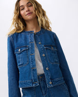 Find Audrey Jacket 90's Blue - Kireina at Bungalow Trading Co.