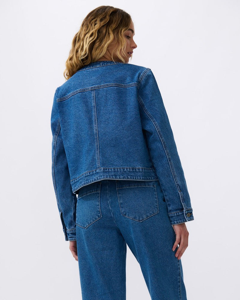 Find Audrey Jacket 90's Blue - Kireina at Bungalow Trading Co.