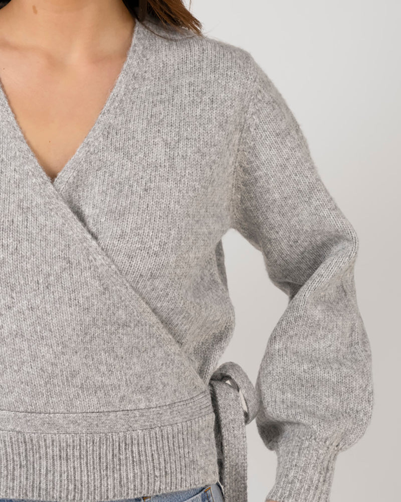 August Wrap Cardi Grey
