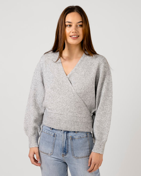 August Wrap Cardi Grey