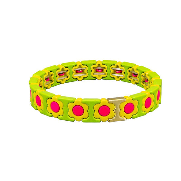 Find Avocado Daisy Tile Bracelet - Tiger Tree at Bungalow Trading Co.