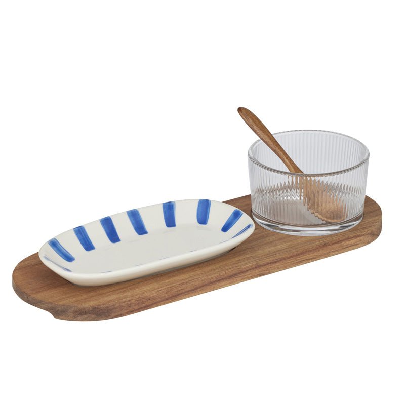 Find Azzuro 4 Piece Serving Set - Coast to Coast at Bungalow Trading Co.