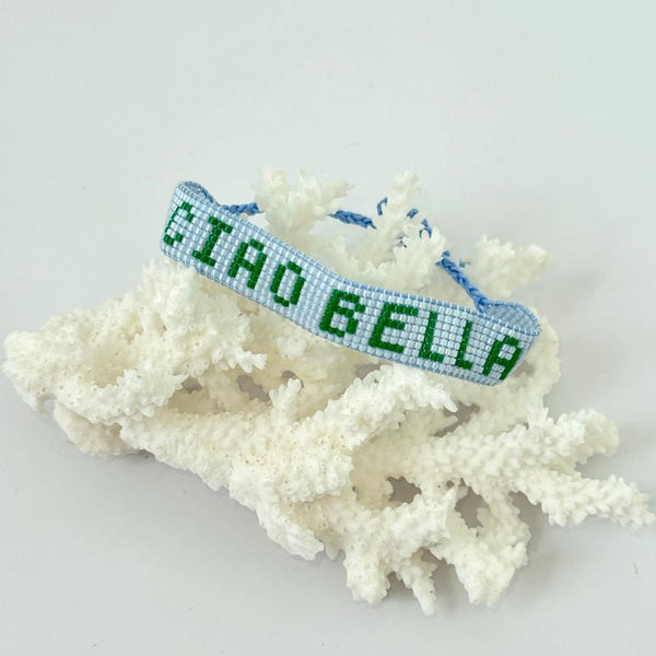 Find Beaded Ciao Bella Bracelet Green & Blue - Isabella Redwood at Bungalow Trading Co.