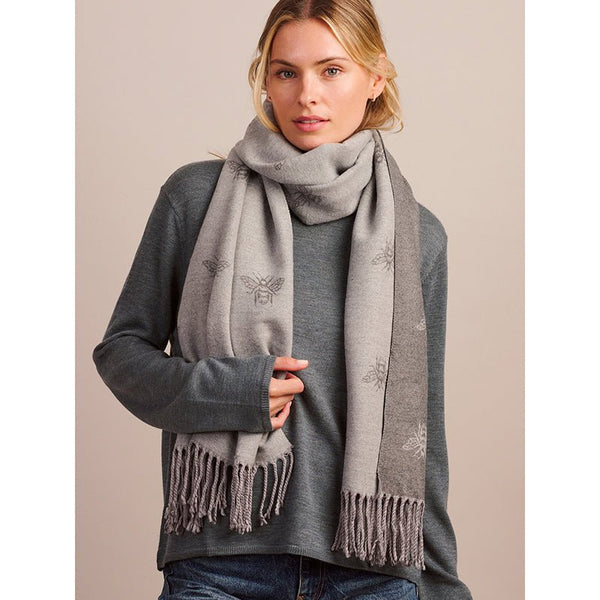 Find Bee Scarf Grey - Tiger Tree at Bungalow Trading Co.