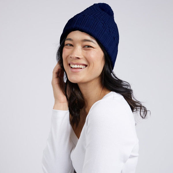 Find Berry Beanie Navy - Elm at Bungalow Trading Co.