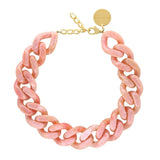 Find Big Flat Chain Necklace Peach Marble - Vanessa Baroni at Bungalow Trading Co.