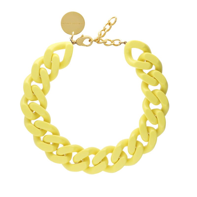 Find Big Flat Chain Necklace Yellow - Vanessa Baroni at Bungalow Trading Co.