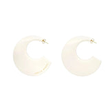 Find Big Moon Earrings Matte Off White - Vanessa Baroni at Bungalow Trading Co.