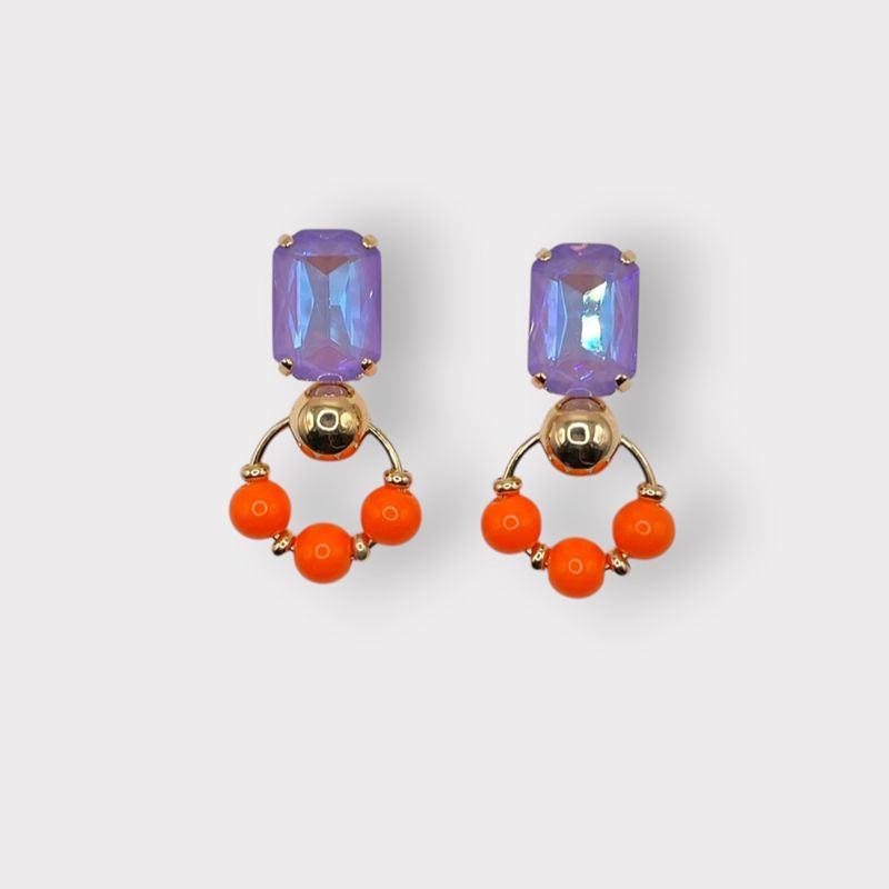 Bilboquet Short Earrings Orange