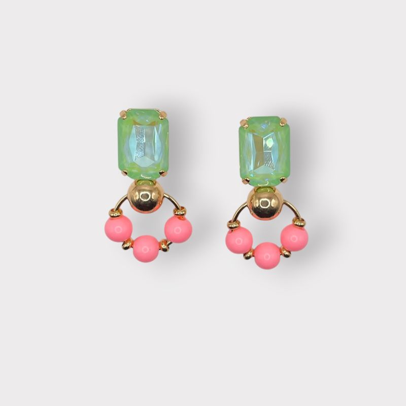 Bilboquet Short Earrings  Pink