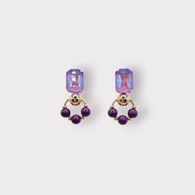 Bilboquet Short Earrings Purple