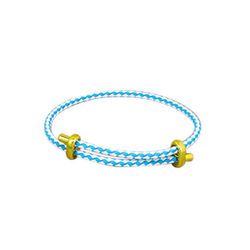 Neon Blue + White Rope Bracelet