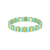 Green Scalloped Tile Bracelet