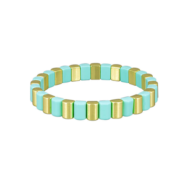 Green Scalloped Tile Bracelet