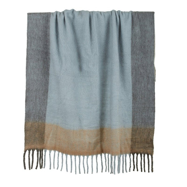 Find Blake Wool Blend Throw Blue - Coast to Coast at Bungalow Trading Co.