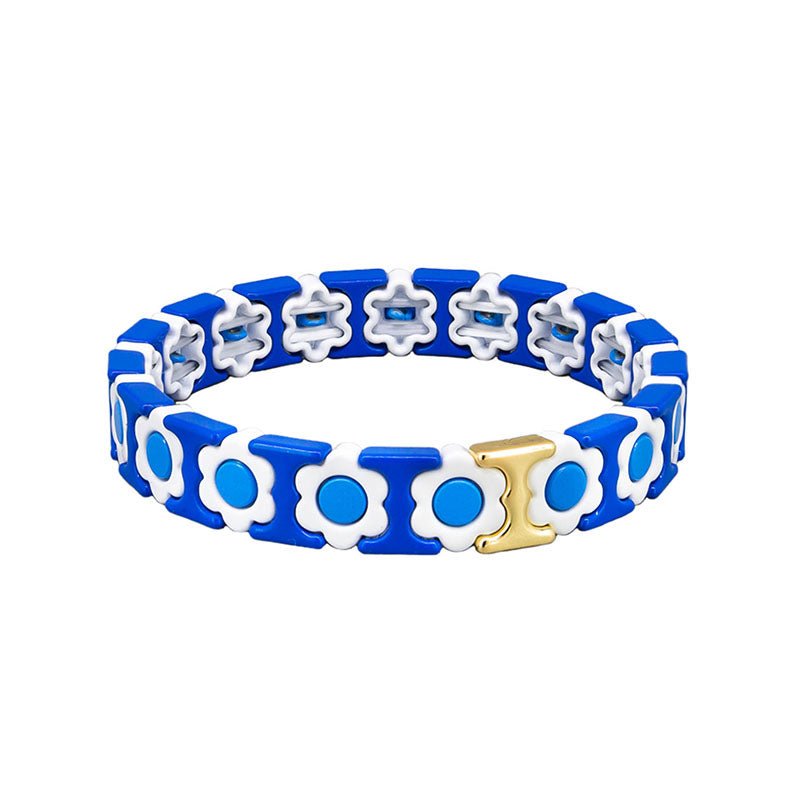 Find Blue Daisy Tile Bracelet - Tiger Tree at Bungalow Trading Co.